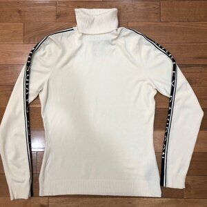 Harley-Davidson Cream Turtleneck Sweater With Logo & Sleeve Stripes Size M